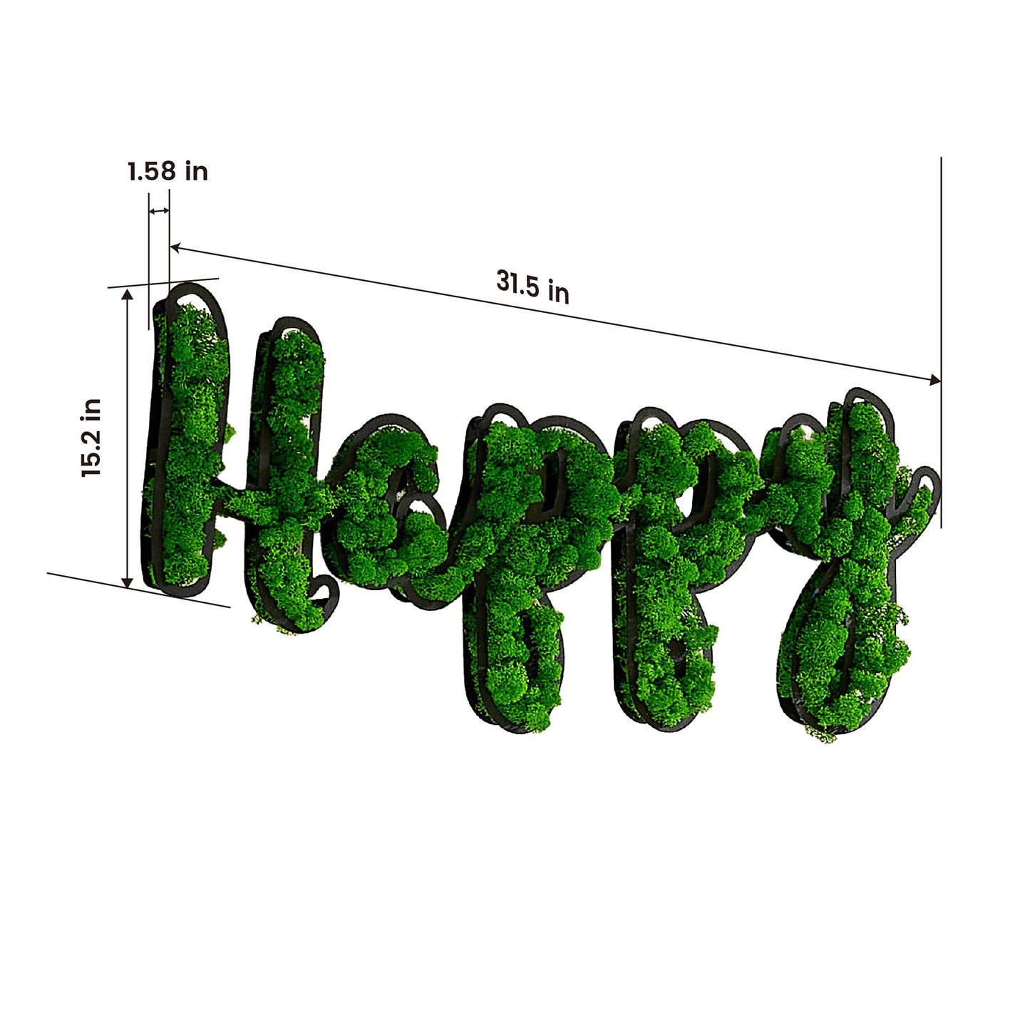 HAPPY Letter Art Moss Wall Decor - Korvel