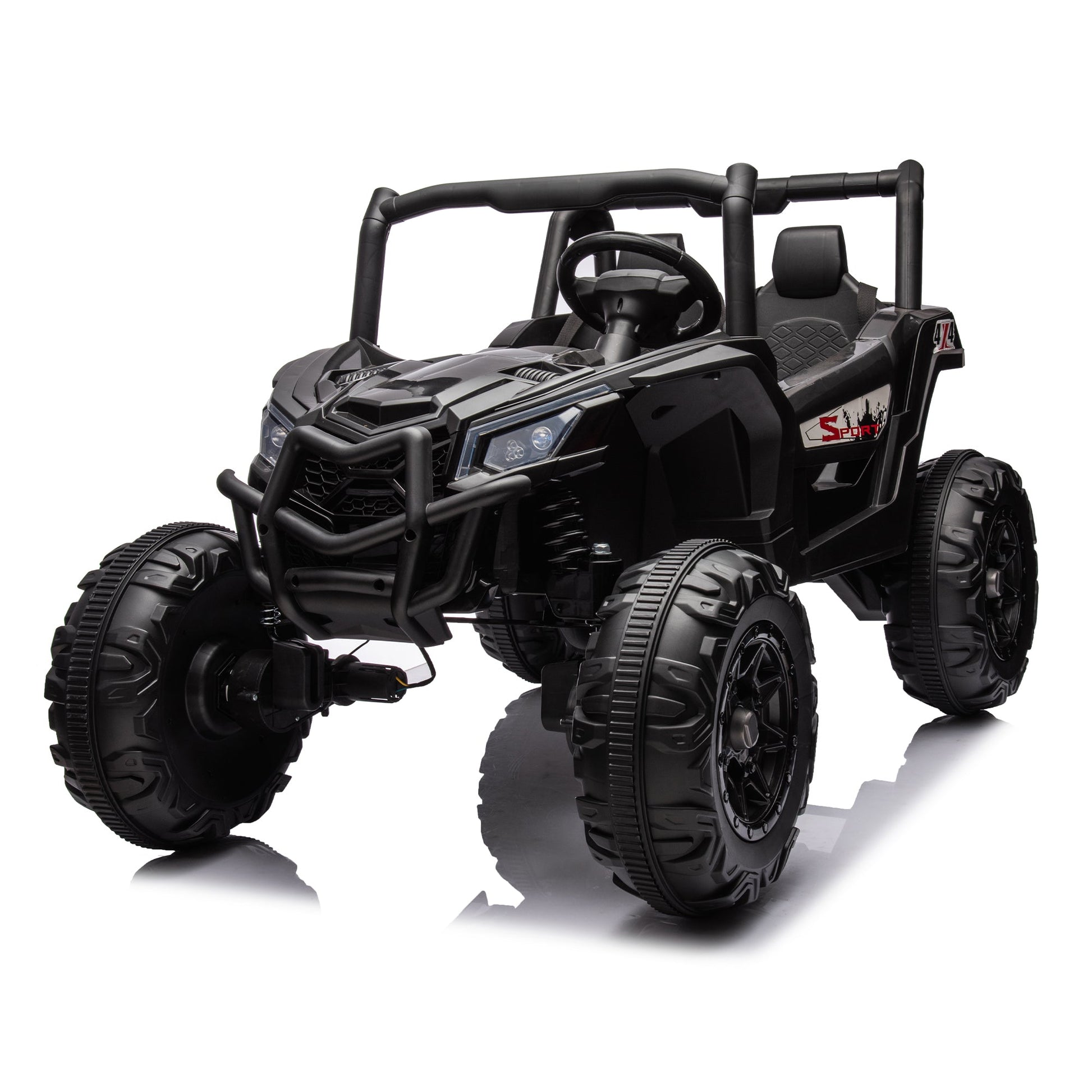 Side by Side 4x4 Ride on Off-Road Truck with Parent Remote Control, Battery Powered Electric Car w/High Low Speed - Korvel