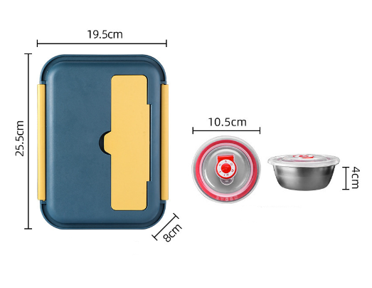 Boîte à lunch double face en acier inoxydable 304 premium avec bol à soupe