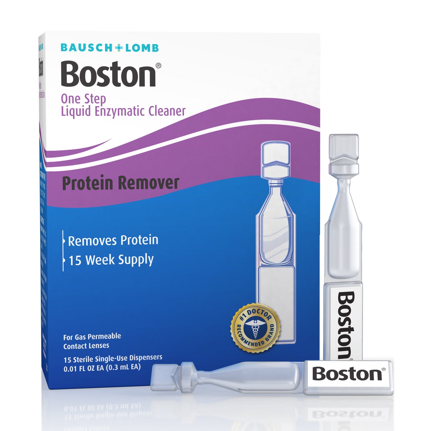Limpiador Enzimático Líquido Bausch & Lomb Boston One Step, 0.01 Fl Oz