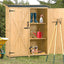 Outdoor 5.3ft Hx4.6ft L Wood Storage Shed Tool Organizer,Garden Shed, Storage Cabinet with Waterproof Asphalt Roof Natural - Korvel