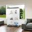 Three double door glass display cabinets with door frames, 49.3 inches * 31.7 inches * 14.3 inches, black - Korvel