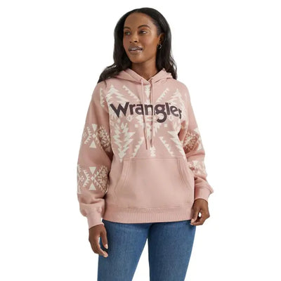 Stylish Pink Aztec Hoodie for Women | Wrangler - Korvel