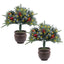 2Pcs Lighted Christmas Tree Urn Filler with Pine Cones & Berries