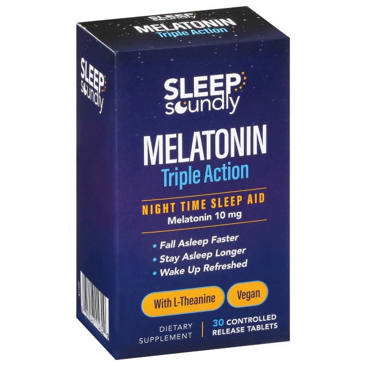 Tabletas de Melatonina de Acción Triple 10 Mg para Dormir Bien - 30 Contenidos