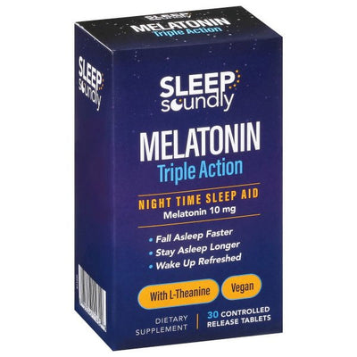 Sleep Soundly Melatonin Triple Action 10 Mg Tablets - 30 Count