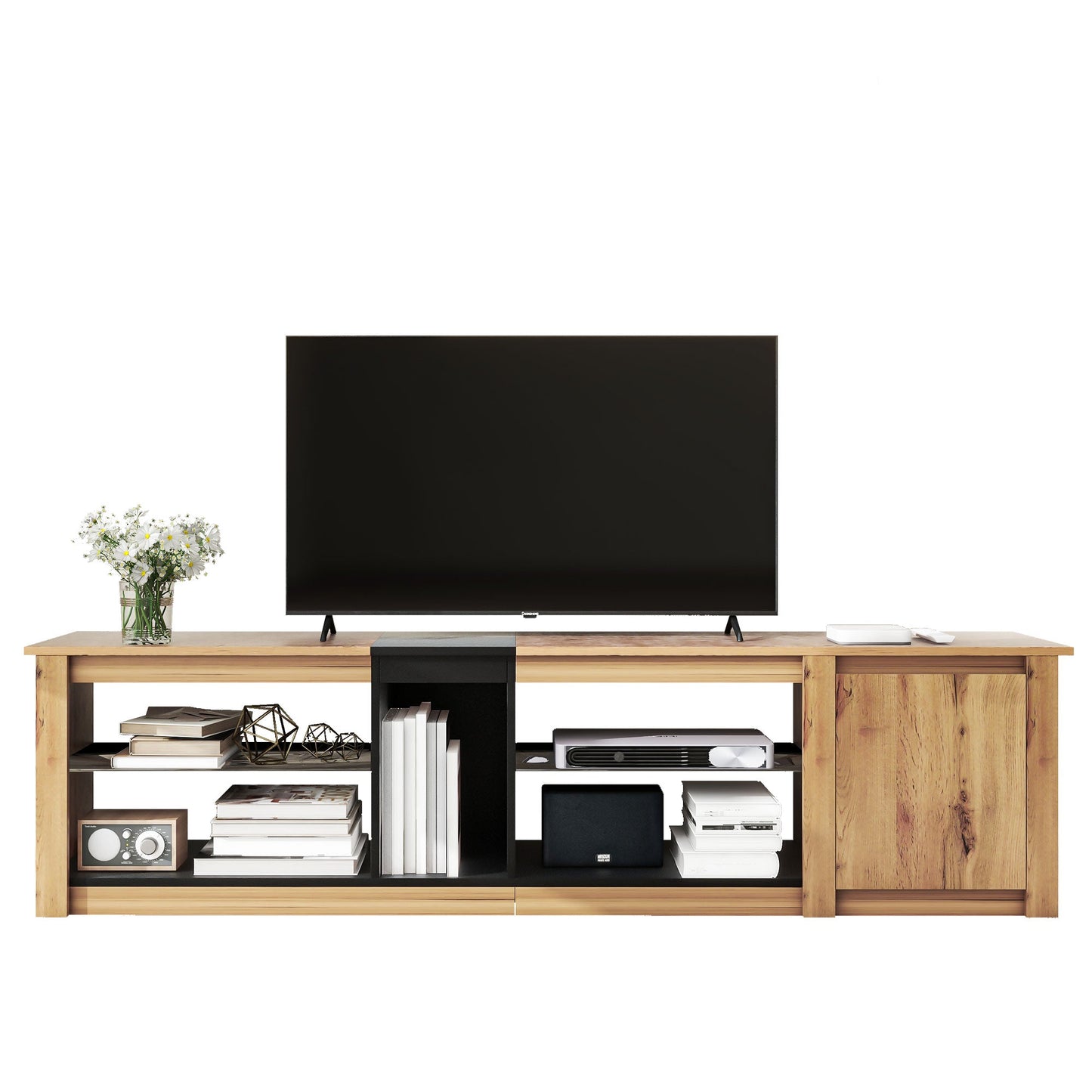 Meuble TV moderne pour téléviseurs jusqu'à 80 pouces avec éclairage LED