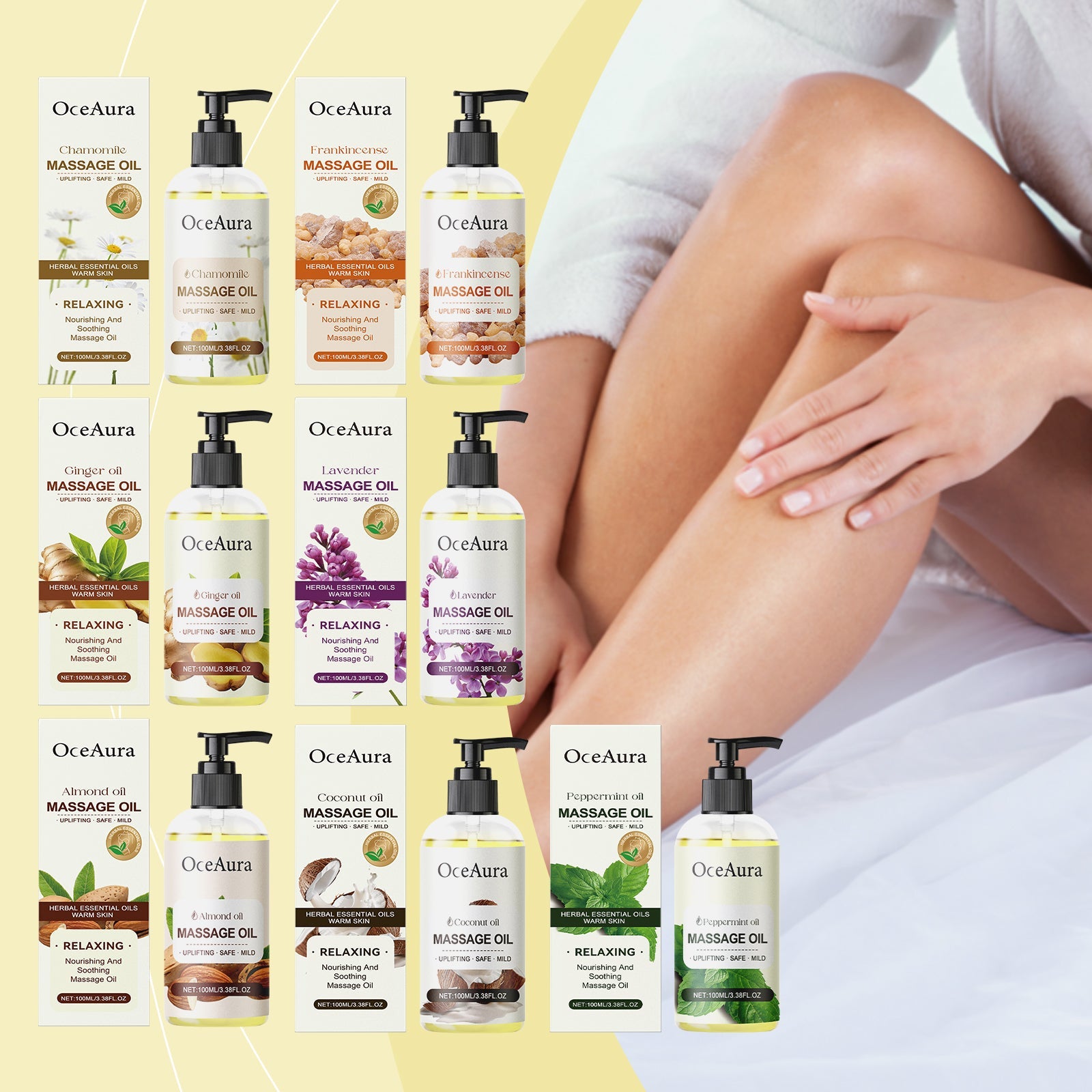 Plant Body Essential Oil (Ginger Oil), Hydrating And Moisturizing Body Moisturizing Massage Essential Oil - Korvel
