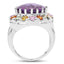 Bague de fiançailles en argent sterling .925 avec pierres multi-stones de 10,16 carats