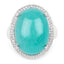 Bague en argent sterling de 15,09 carats en amazonite véritable et topaze blanche