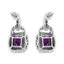 .925 Sterling Silver Amethyst & Diamond Accent Dangle Earrings
