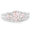 Bague en argent sterling de 1,34 carat en morganite véritable et topaze blanche