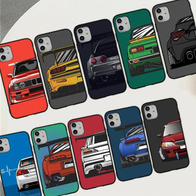 Suitable for iPhone 15 Japanese cartoon cartoon sports car phone case - Korvel