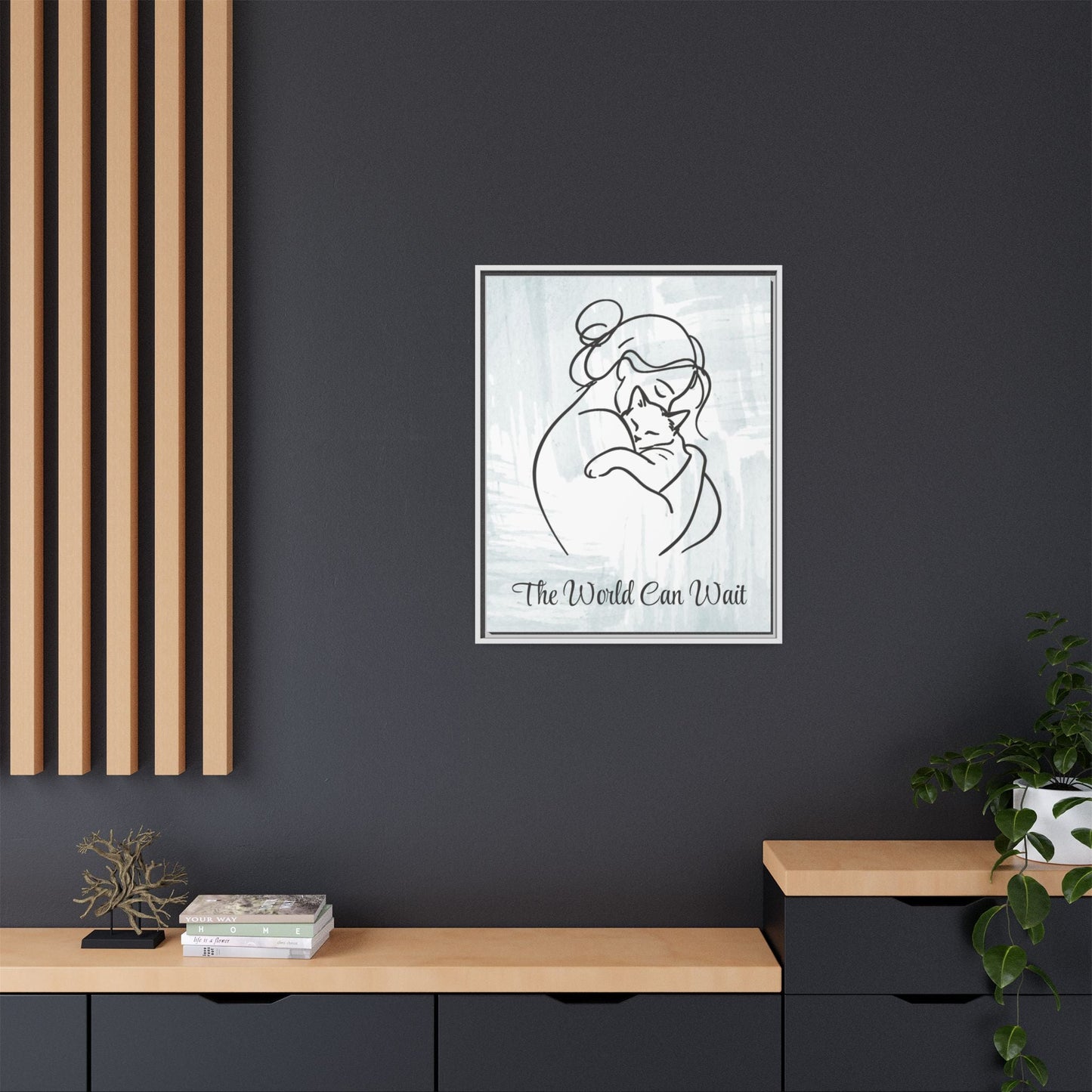 L'impression sur toile Chat Le Monde Peut Attendre