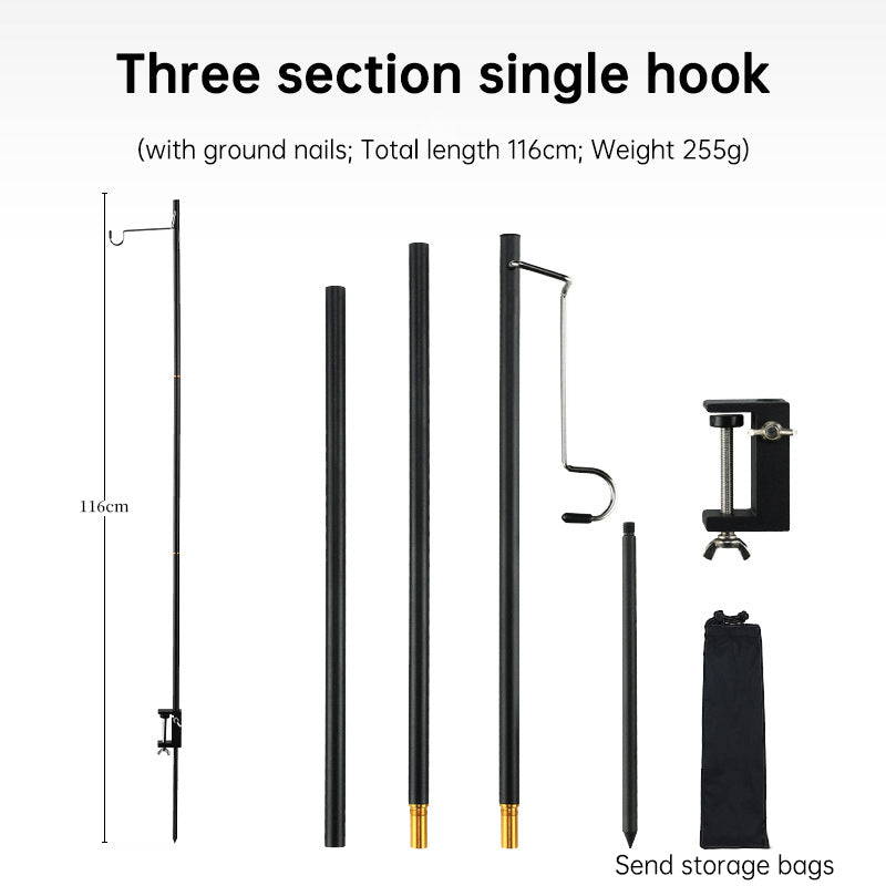 Portable Aluminum Alloy Camping Lamp Holder with Storage Bag
