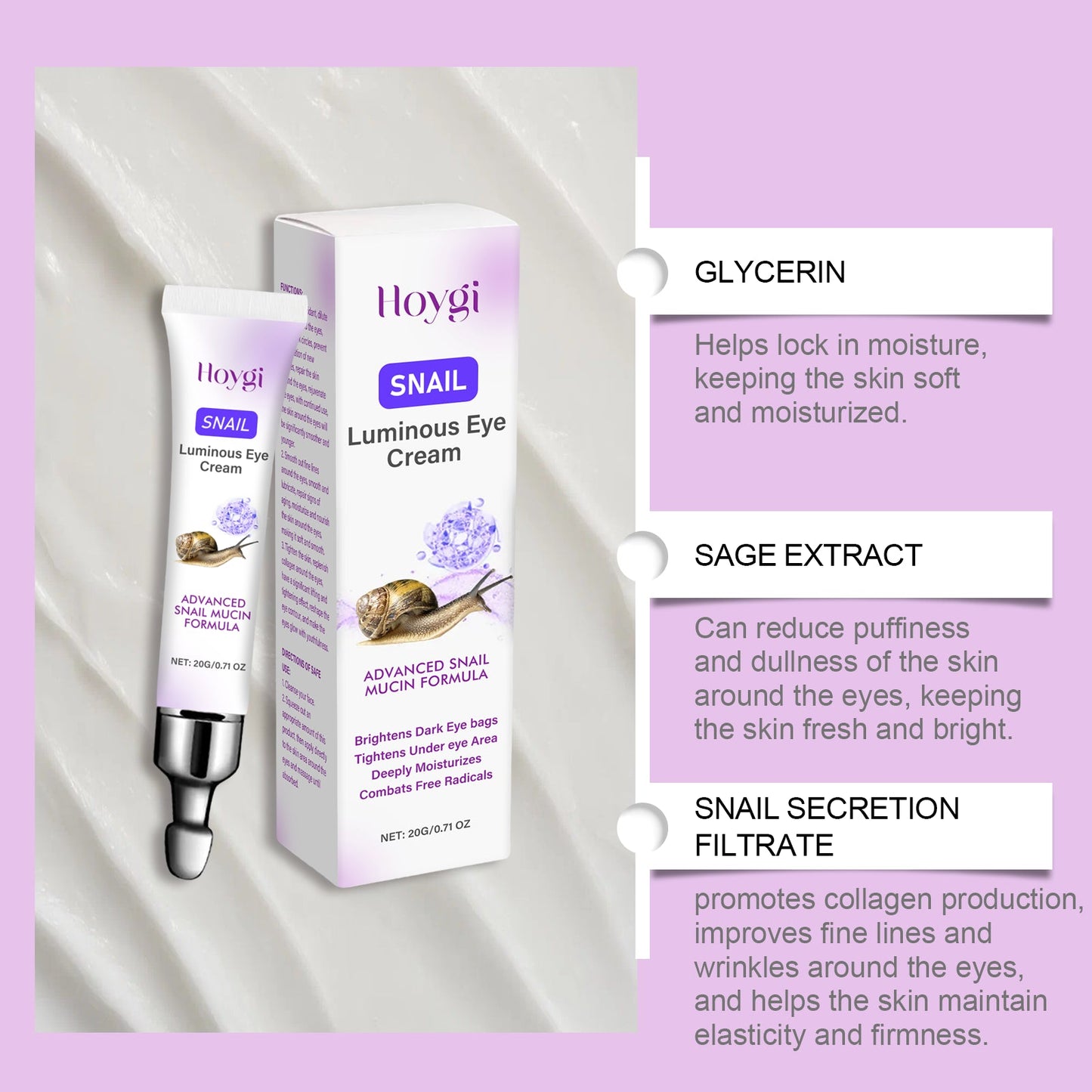 Crema de Ojos Reafirmante Premium con Extracto de Caracol