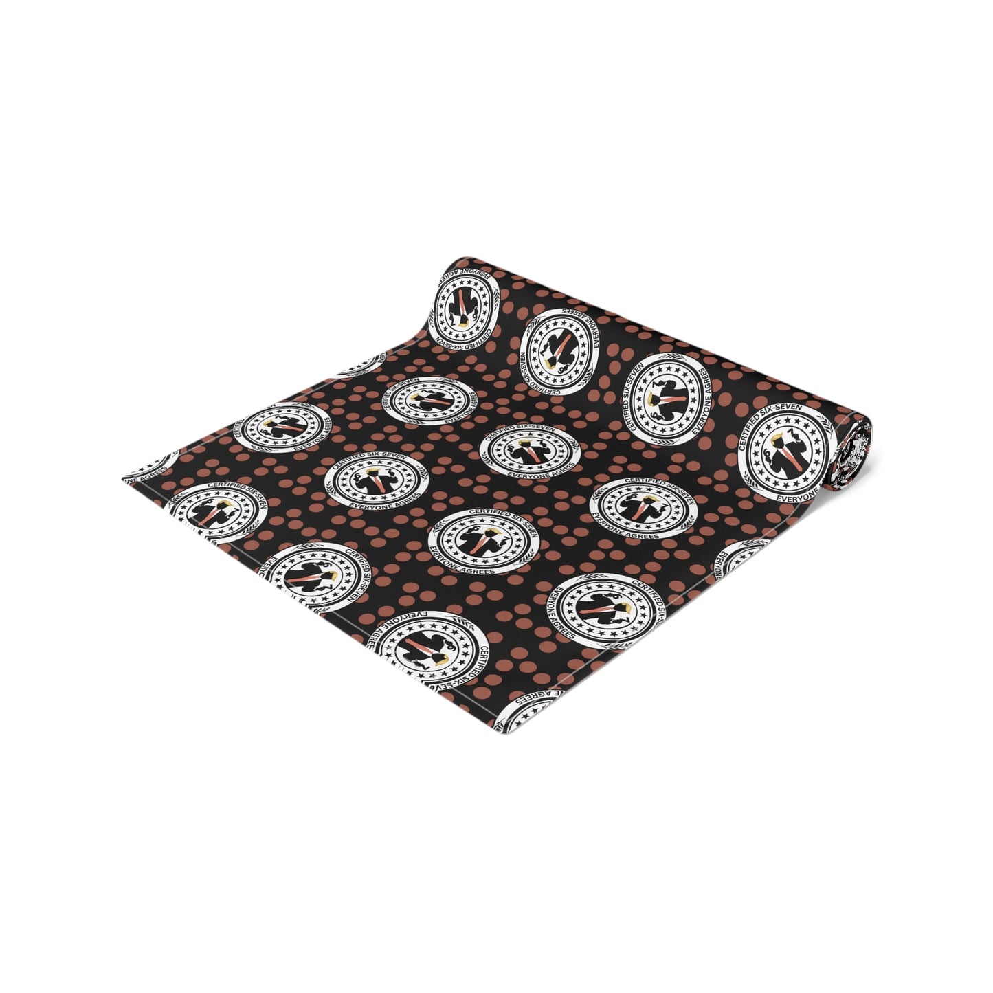 Certified Six Seven Table Runner – Political Parody Medallion Decor