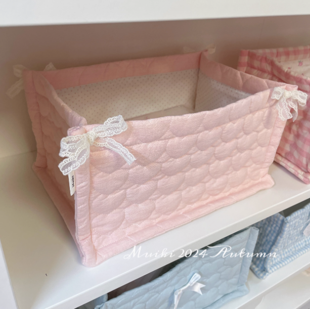 Quilted ins storage basket desktop good item storage cute storage frame - Korvel