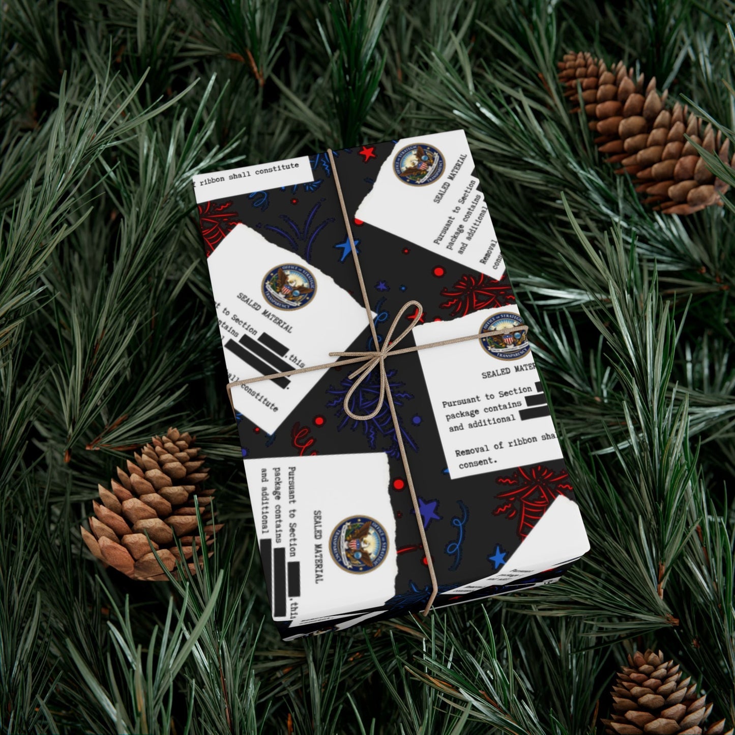 Papel de Regalo de Celebración Clasificado – Diseño de Fuegos Artificiales Patrióticos