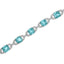 Bracelet de tennis en argent sterling .925 avec topaze bleue et diamants - 7"