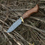 Premium 10" Damascus Steel Hunting Knife with Elegant Rosewood Handle & Leather Sheath - Korvel
