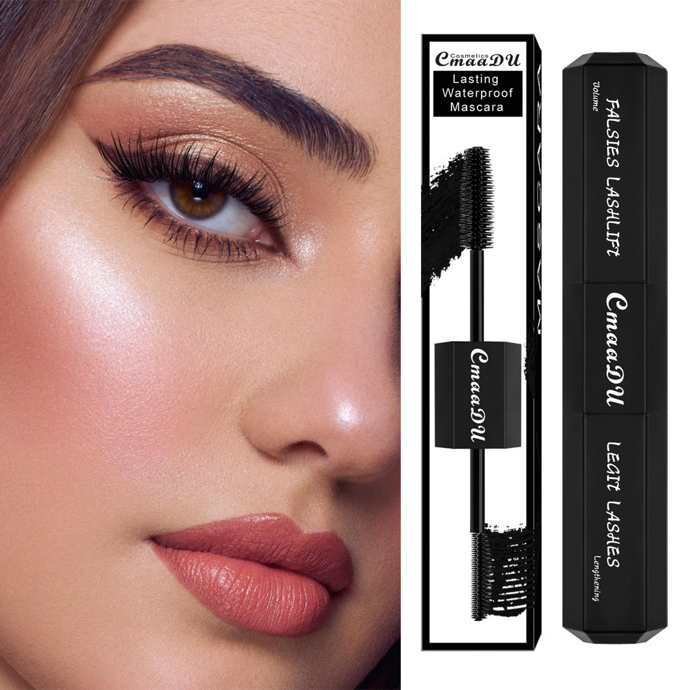 Mascara CmaaDu Large capacity 20ml ultra black double head mascara silicone brush head - Korvel
