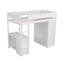 Wood Twin Size Loft Bed with Wardrobes and 2-Drawer Desk with Cabinet  White - Korvel