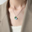 Two tone weight glazed design heart pendant titanium steel gold-plated necklace - Korvel