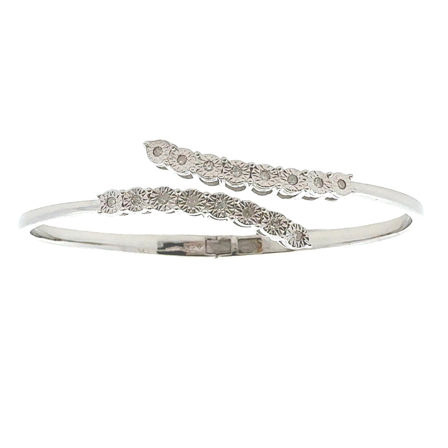 Brazalete de diamante genuino de 0.25ct en plata esterlina