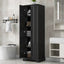Storage Cabinet with Two Doors for Bathroom, Office, Adjustable Shelf, MDF Board, Black - Korvel