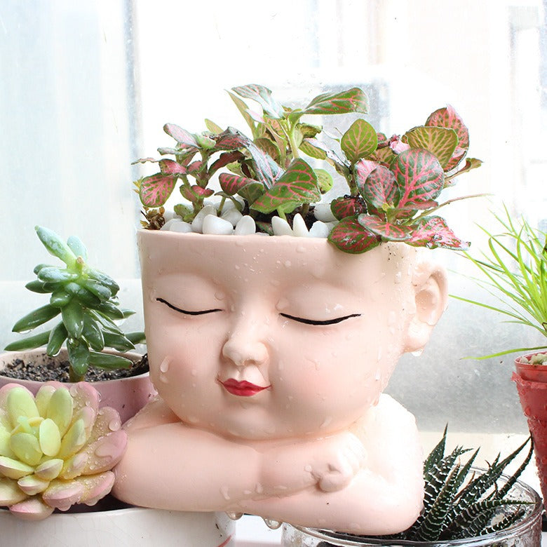 Creative Baby Flower Pot Decoration Potting Landscape Courtyard Garden Face Flower Pot - Korvel