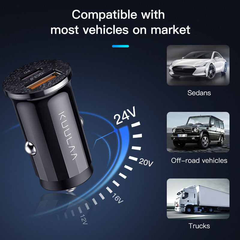 Chargeur de voiture KUULAA Quick Charge 4.0 48W pour appareils mobiles