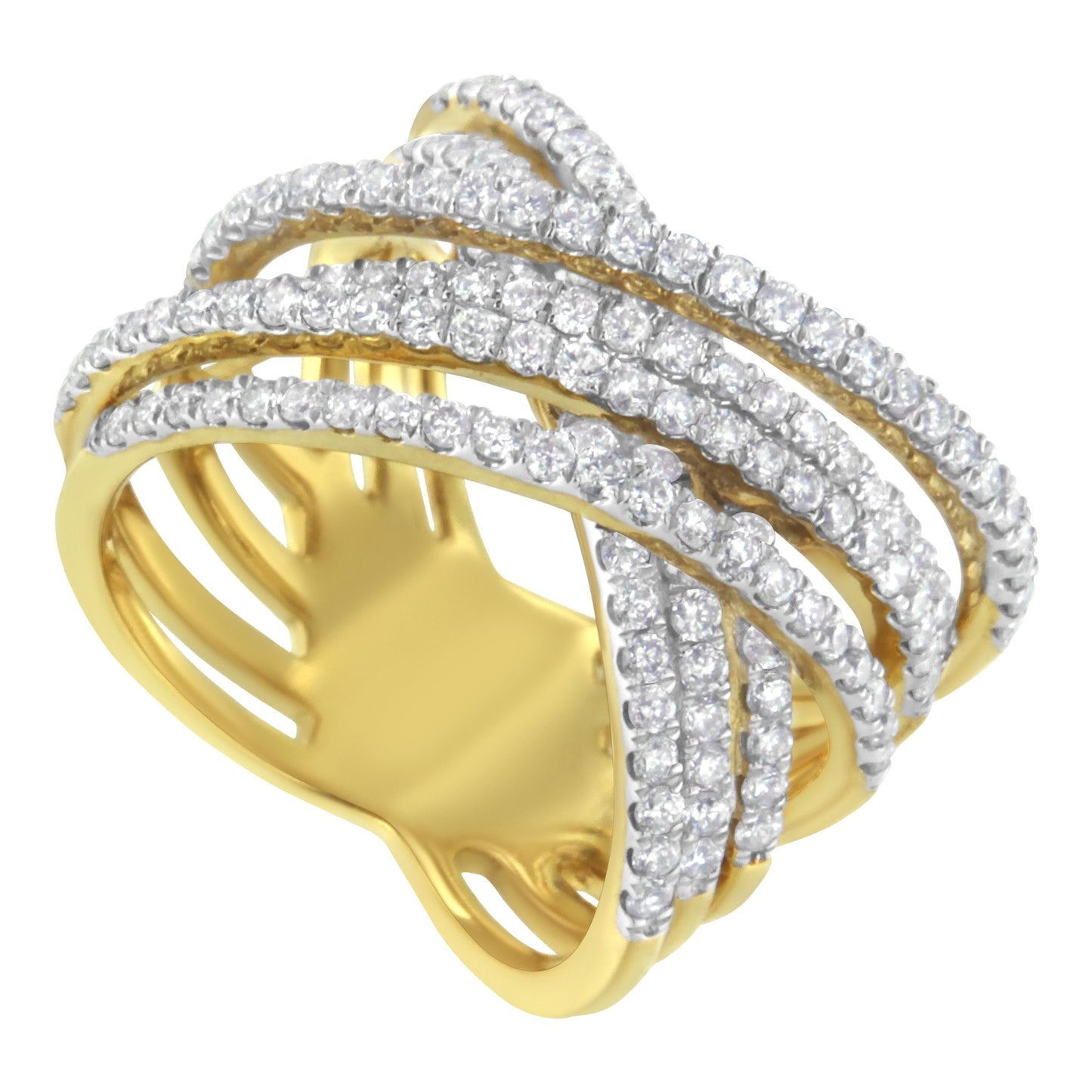 10KT Yellow Gold Diamond Bypass Ring
