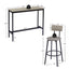 Stylish Grey Bar Table Set with Soft PU Seats and Backrests