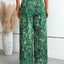 Printed Wide Leg Pants - Korvel