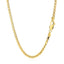 Cadena de caja semi sólida de 2.5 mm en oro amarillo de 14k