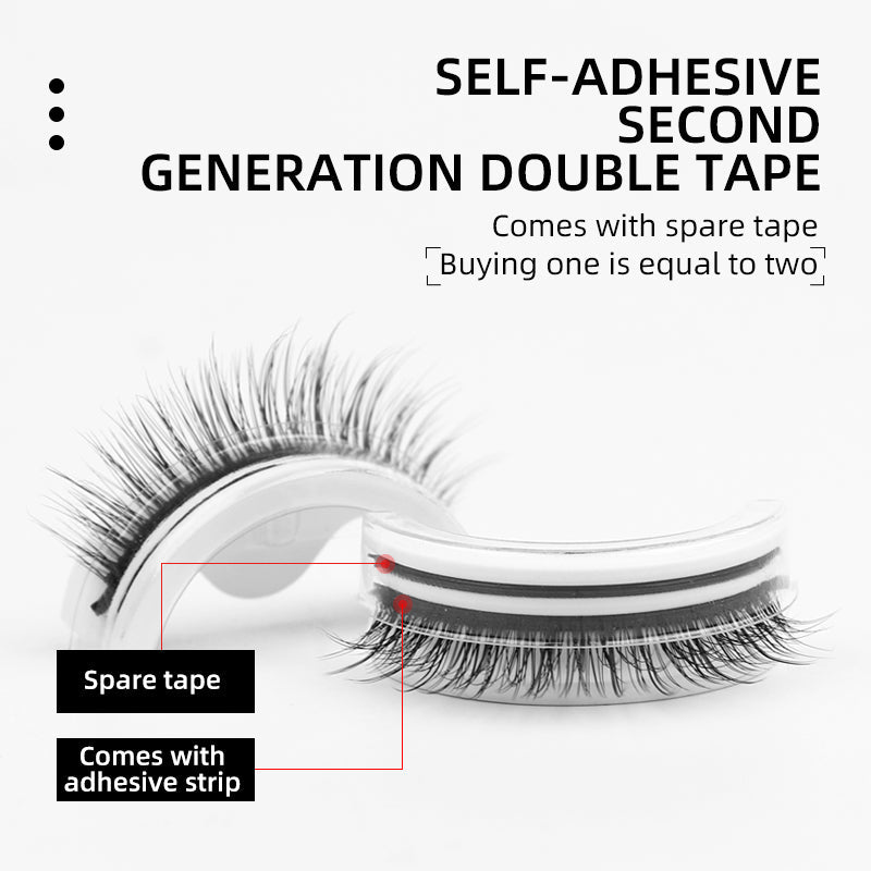 New Product Glue-Free Self-Adhesive Eyelashes Spare Glue Strip Temperature-Sensing Self-Adhesive False Eyelashes Curling Realistic Natural False Eyelashes - Korvel
