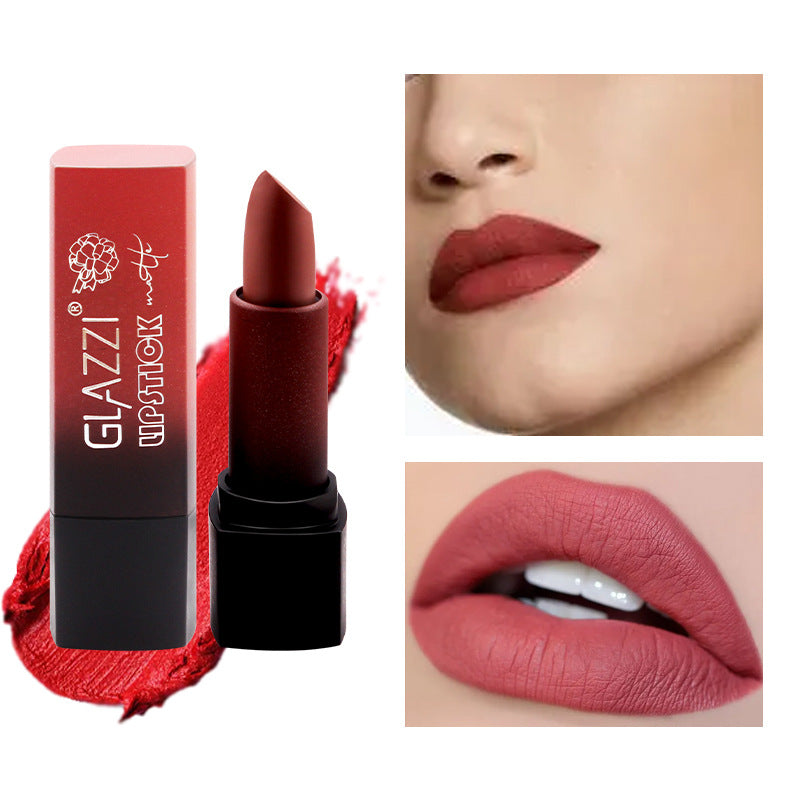 Small Square Tube Matte Matte Not Easy To Fall Off Lipstick Smooth Moisturizing Not Pull Dry Lasting Color Portable Lipstick Makeup - Korvel