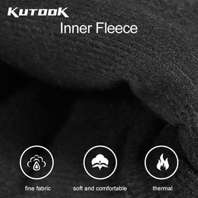 KUTOOK Winter Ski Mittens Windproof Snowboard Mittens Thermal Fleece Lining Skiing Gloves Waterproof Goatskin Palm Outdoor Sport - Korvel
