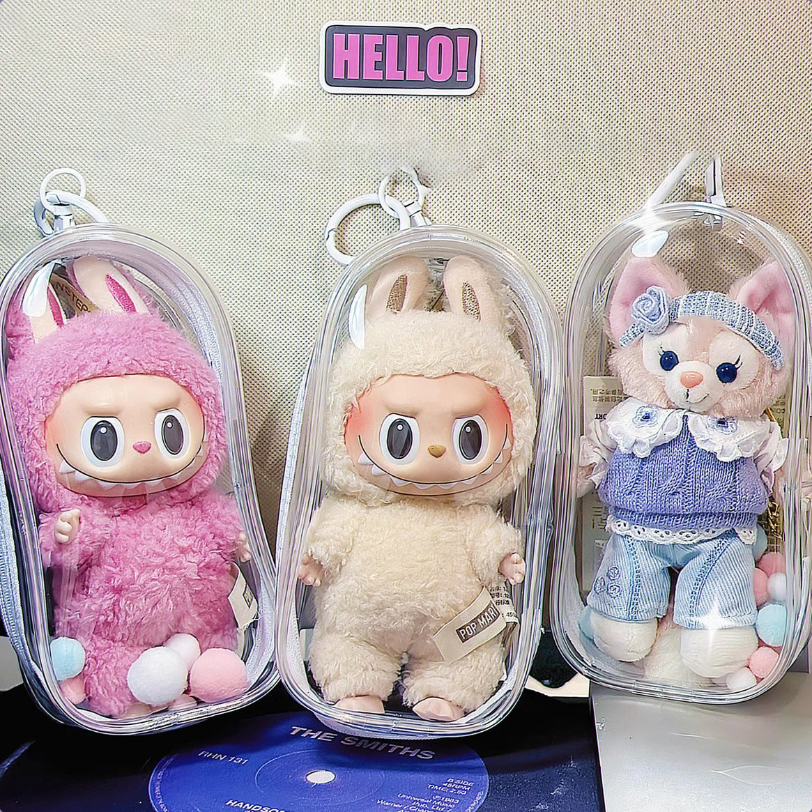 Labubu High Transparency PVC Storage Bag for Travel