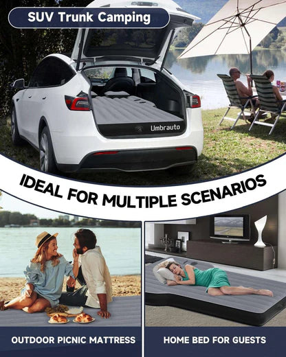 Umbrauto Tesla Y Car Camping SUV Thicken Air Mattress,Gray - Korvel