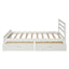 Wood platform bed with two drawers twin (white) - Korvel