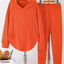 Textured Long Sleeve Hoodie and Pants Set