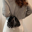 Drawstring Sequin Crossbody Bag - Korvel