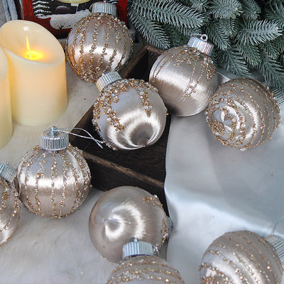 Elegant Christmas Ball Ornaments - 9pcs Set, 8cm