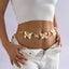 Creative exaggeration metal single-layer pants chain body chain hip-hop punk butterfly tassel waist chain - Korvel