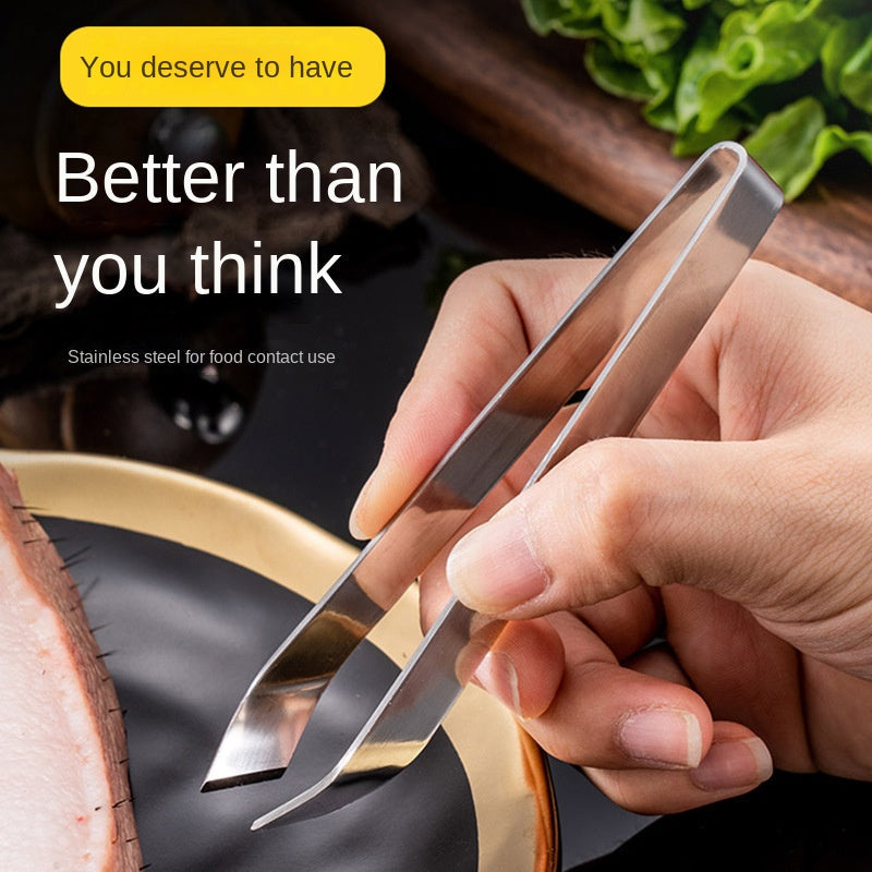Stainless steel pig hair clip for kitchen chicken hair removal, fish bones and bones removal, tweezers for duck hair and pig hai - Korvel