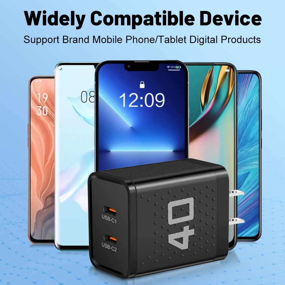 Adaptateur de voyage à chargement rapide Dual PD