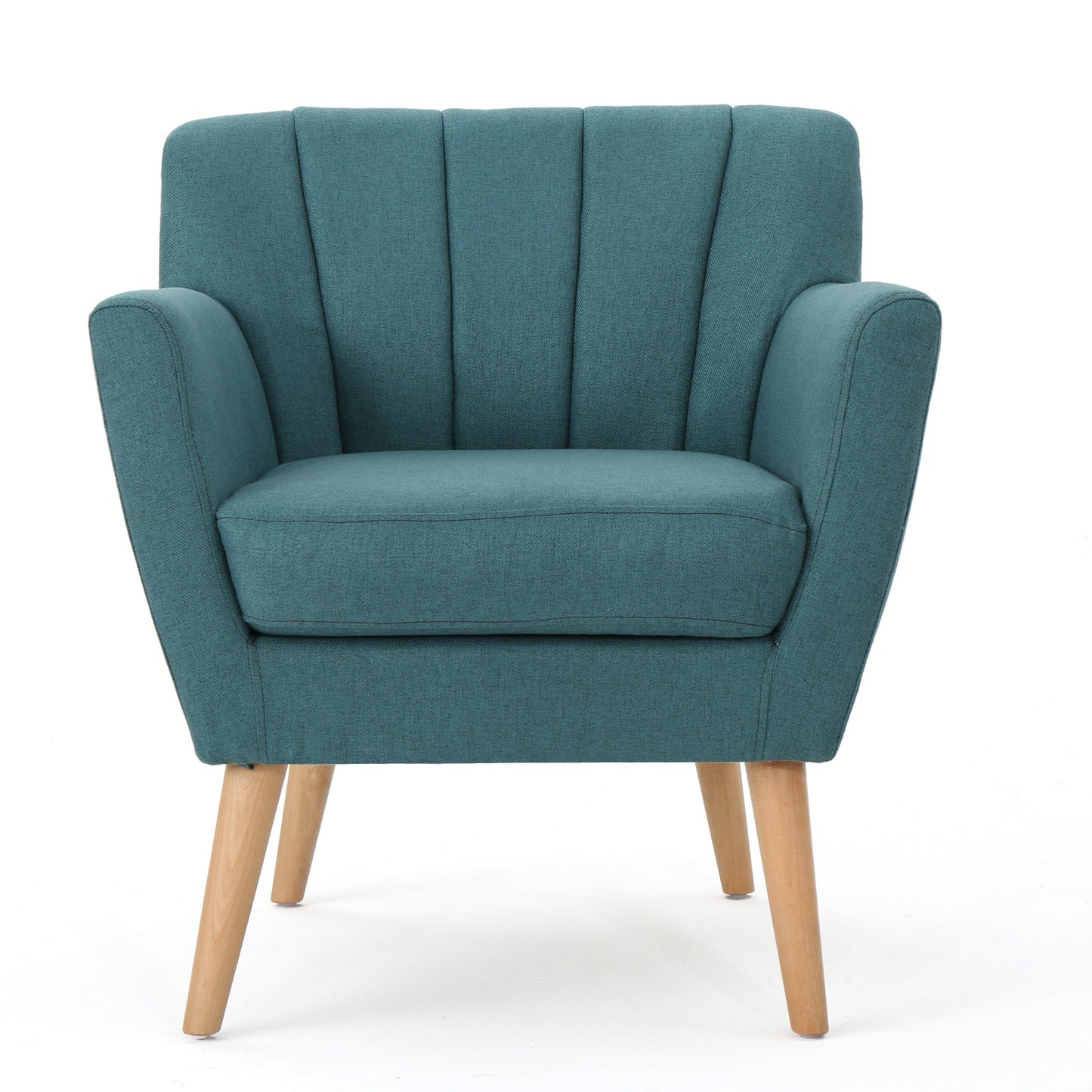 Mid Century Modern Dark Teal Fabric Club Chair