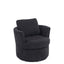Rotating bucket chair living room comfortable circular sofa chair 360 degree rotating bucket chair armchair (black) - Korvel